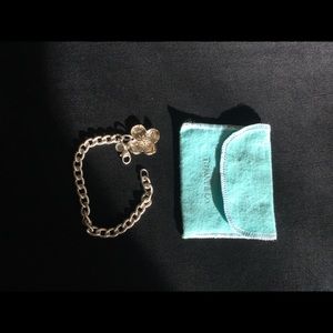 Vintage Tiffany & Co silver dogwood charm bracelet